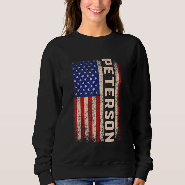 Peterson Efternamn Shirt Peterson Namn American Fl T (Framsida)