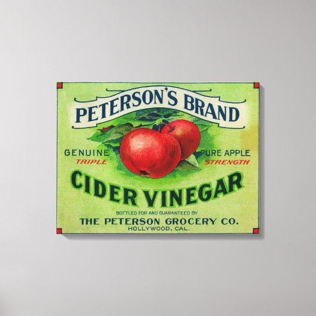 Peterson's Cider Vinegar Label Canvastryck (Framsida)