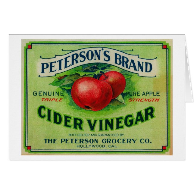Peterson's Cider Vinegar Label Hälsningskort (Framsidan Horizontal)
