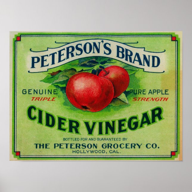 Peterson's Cider Vinegar Label Poster (Framsidan)