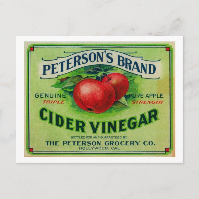 Peterson's Cider Vinegar Label Vykort (Framsida)