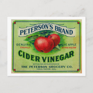 Peterson's Cider Vinegar Label Vykort