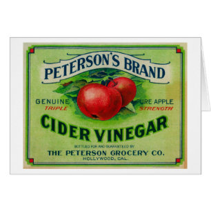 Petersons etikett för Cidervinäger Hälsningskort