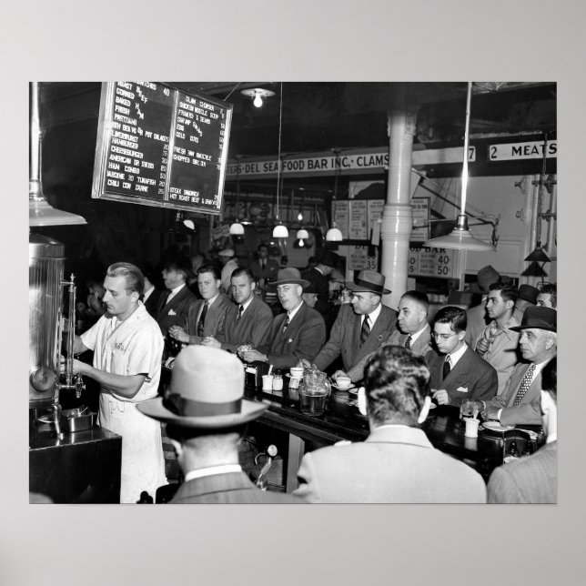 Pete's Lunch Counter, 1950. Vintage Photo Poster (Framsidan)