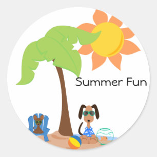 PeticularFashions SummerFun Sticket Runt Klistermärke