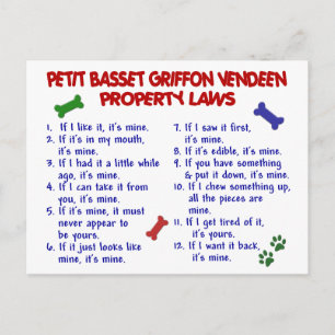 PETIT BASSET GRIFFON VENDEEN Egendom LAGSTIFTNING Vykort