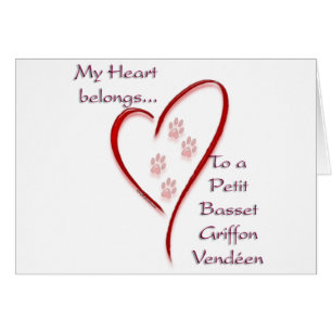 Petit Basset Griffon Vendéen Heart-Tillhören Hälsningskort