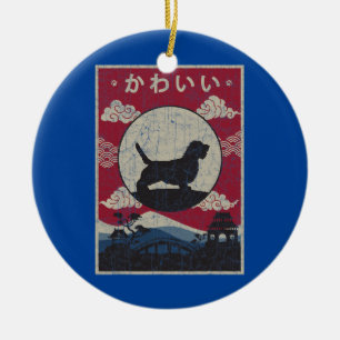 Petit Basset Griffon Vendeen japansk design Julgransprydnad Keramik