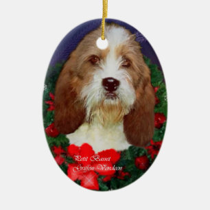 Petit Basset Griffon Vendeen-julprydnad Julgransprydnad Keramik