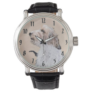 Petit Basset Griffon Vendéen-målning - Hundkonst Armbandsur
