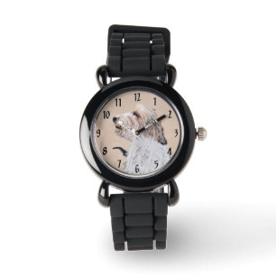 Petit Basset Griffon Vendéen-målning - Hundkonst Armbandsur