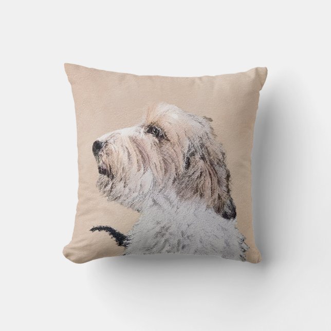 Petit Basset Griffon Vendéen Painting - Hund Art Kudde (Framsida)