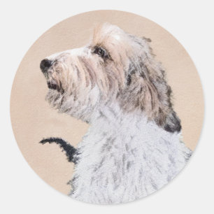 Petit Basset Griffon Vendéen Painting - Hund Art Runt Klistermärke