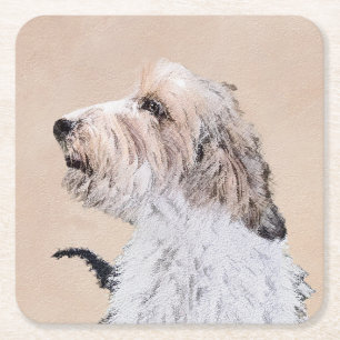 Petit Basset Griffon Vendéen Painting - Hund Art Underlägg Papper Kvadrat