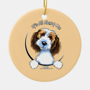 Petit Basset Griffon Vendeen PBGV IAAM Julgransprydnad Keramik