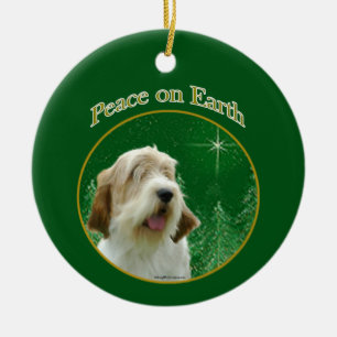 Petit Basset Griffon Vendeen Peace Julgransprydnad Keramik
