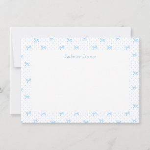 Petit Blå Whimsical Bågar Monogram Brevkort Tack Kort