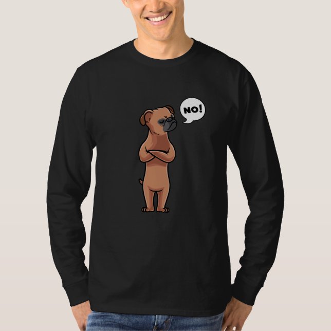 Petit Brabancon Stubborn Hund T Shirt (Framsida)