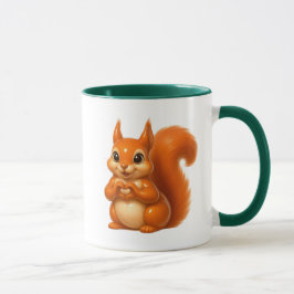 Petit écureuil roux mignon avec les pattes en cœur mugg