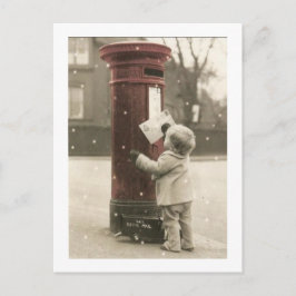 Petit enfant postant sa lettre vykort