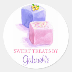 Petit Fours för original- illustration Runt Klistermärke