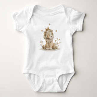 Petit Lion Royal à Couronne Dorée – Aquarelle T Shirt