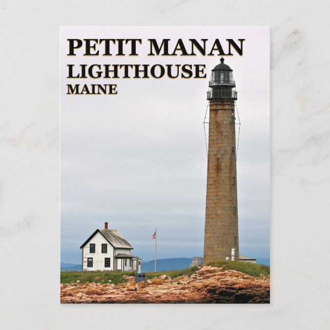 Petit Manan Lighthouse, Maine Postcard Vykort (Framsida)