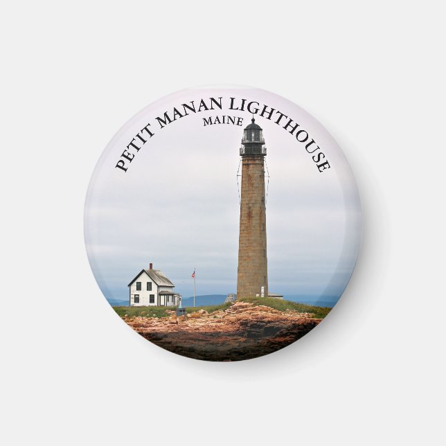 Petit Manan Lighthouse, Maine Round Magnet (Framsidan)