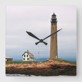 Petit Manan Lighthouse, Maine Wall Clock Fyrkantig Klocka