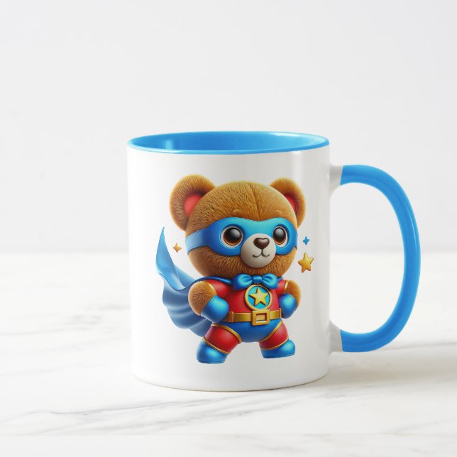 Petit ourson super-héros courageux. mugg (Höger)