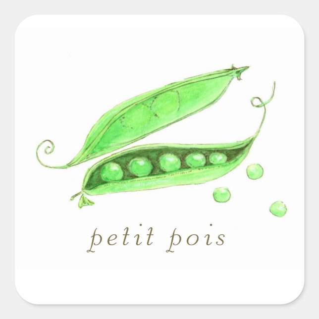 Petit Pois Fyrkantigt Klistermärke (Framsida)
