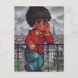 Petit Poulbot à la fleur Vykort