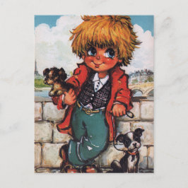 Petit Poulbot avec petits chiens Vykort