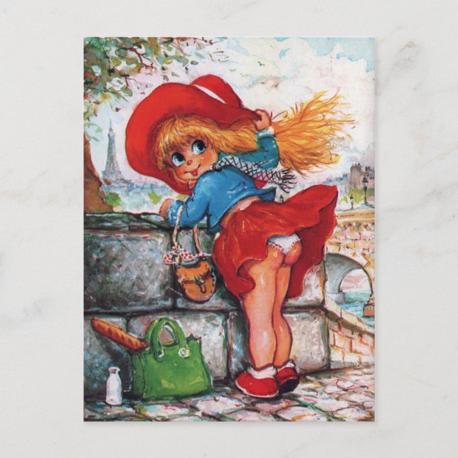 Petit Poulbot en jupe Vykort (Framsida)