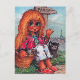 Petit Poulbot et chaton Vykort