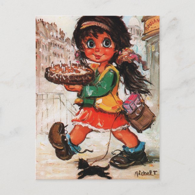 Petit Poulbot gâteau anniversaire Vykort (Framsida)