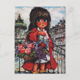 Petit Poulbot vendeuse de fleurs Vykort