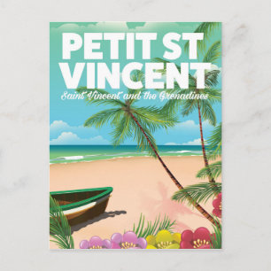 Petit Saint Vincent vintage stil-stranden poster Vykort