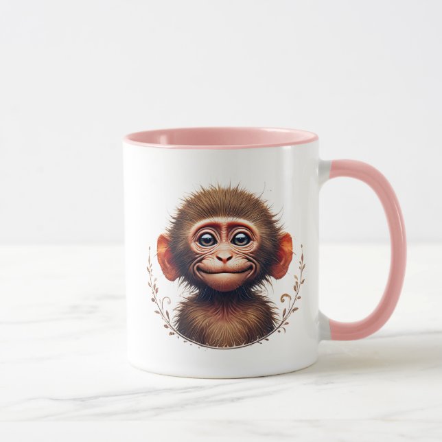 Petit singe drôle de grimace. mugg (Höger)