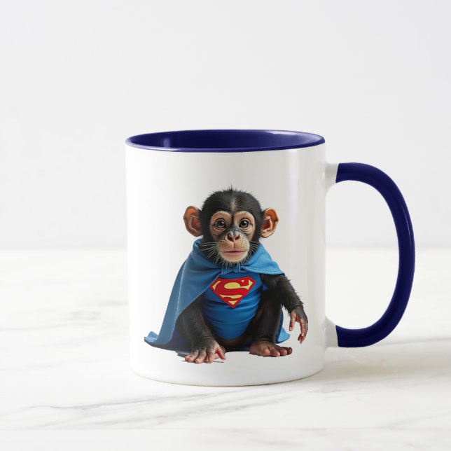 Petit singe héros avec une cape. mugg (Höger)