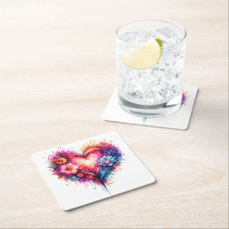 Petit Verre Shooter Love Design Underlägg Papper Kvadrat