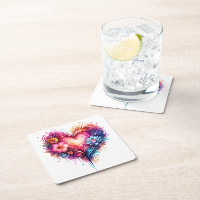 Petit Verre Shooter Love Design Underlägg Papper Kvadrat (Insitu)