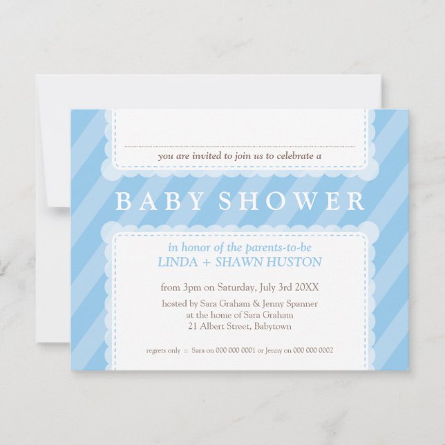 PETITE BABY SHOWER INBJUDAN: regndroppar 7L Inbjudningar (Framsida)