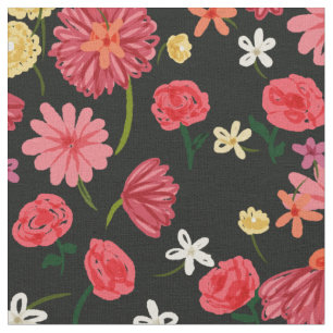 Petite Blommigt in Rosa and Peach Färg Tyg
