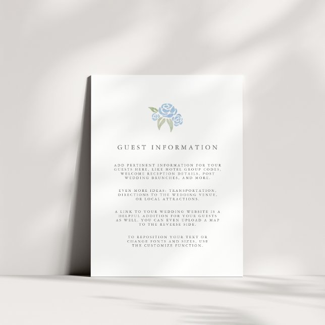 Petite Bouquet Bröllop Guest-informationskort | Bl Tilläggskort (Skapare uppladdad)