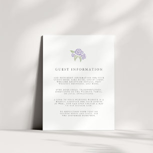 Petite Bouquet Bröllop Guest-informationskort   Li Tilläggskort