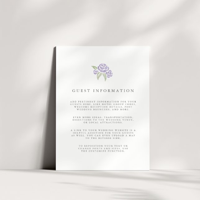 Petite Bouquet Bröllop Guest-informationskort | Li Tilläggskort (Skapare uppladdad)