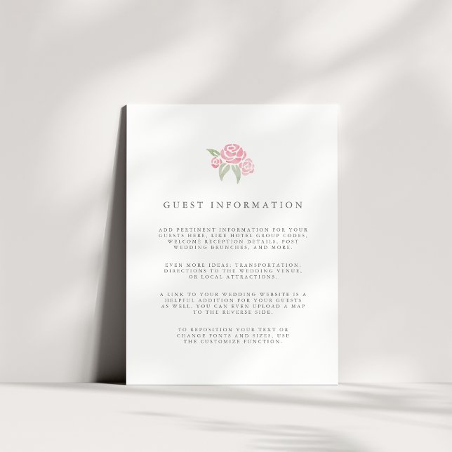 Petite Bouquet Bröllop Guest-informationskort |  Tilläggskort (Skapare uppladdad)