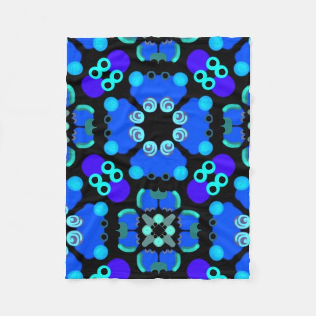 Petite couverture polaire bleu et noire fleecefilt (Framsidan)