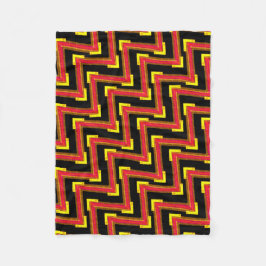 Petite couverture polaire rouge noir et jaune fleecefilt